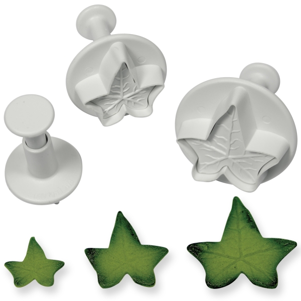 Veined Ivy Leaf Plunger Cutter Set S - L